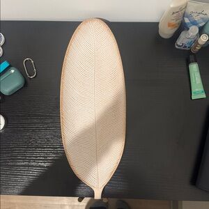 Cream Leaf-Shaped Tray